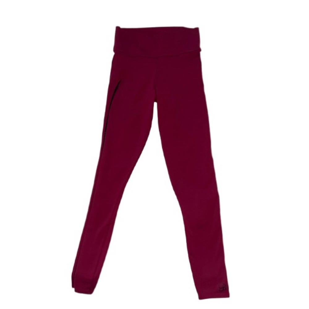 Bombshell Asymmetrical Leggings Medium Maroon Red… - image 5
